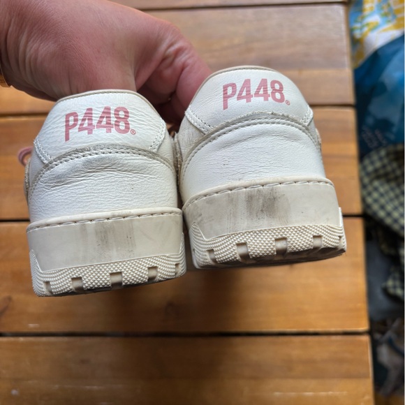 P448 Mason Women's Sneakers Cream and Pink Laces Size EU 38 - Picture 2 of 8